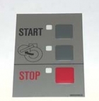 Etiquette 3 boutons de commande (start, stop, ouverture) Nyborg référence NYB489500826