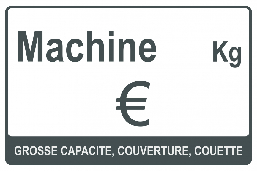 Panneau affichage Prix/Capacité Machine grosse capacité